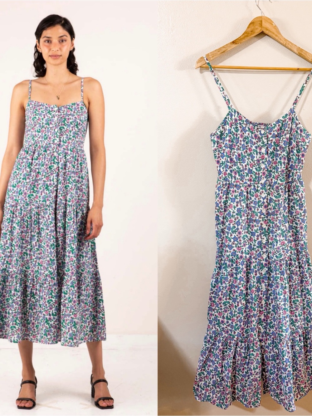 Banjanan‎ Tuckernuck Cotton Beryl Floral Tiered Maxi Dress
